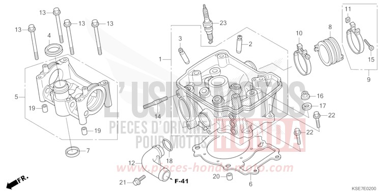 ZYLINDERKOPF von CRF150R "Big Wheels" EXTREME RED (R292) von 2022